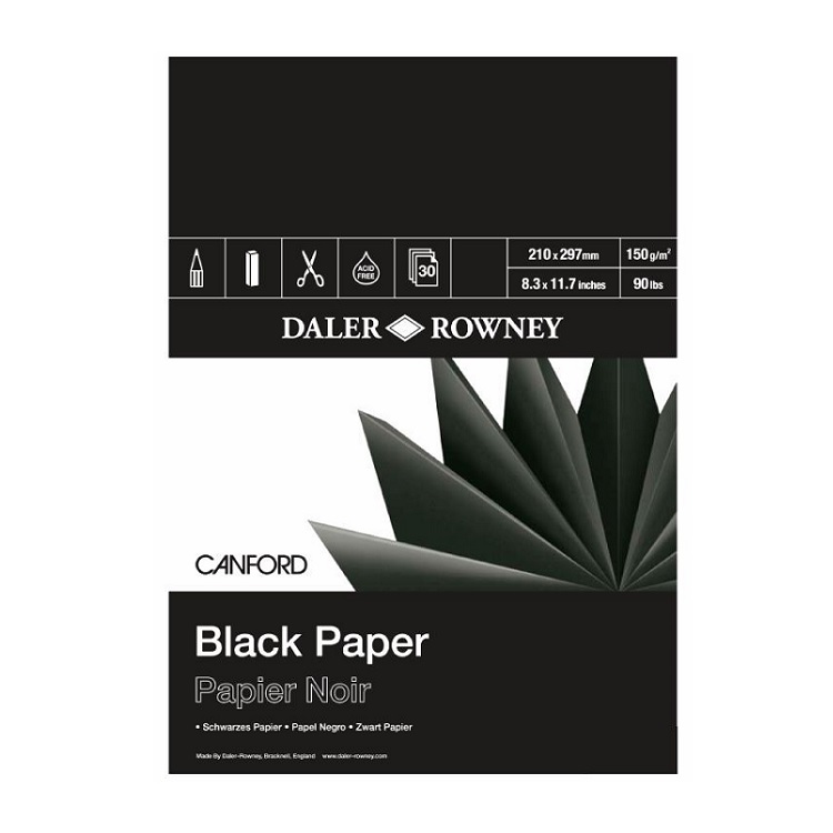 Blok črnega papirja Daler-Rowney Canford - izberite format