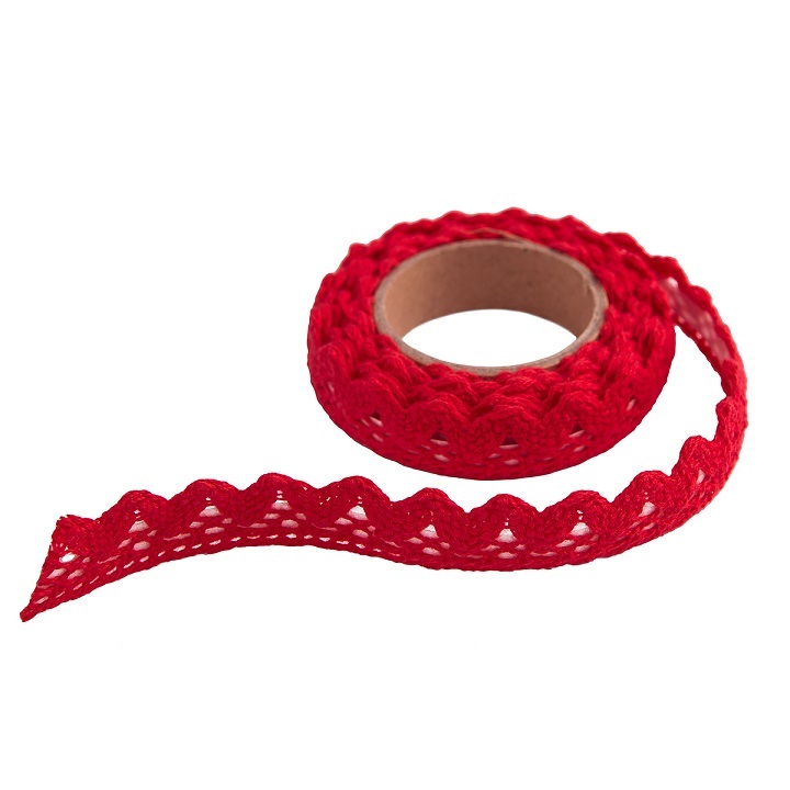 Bombažna samolepilna čipka 1.8 m - Red