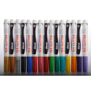 Markeri za tekstil DARWI TEX glitter 6ml | izberite barvo