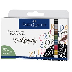 Kaligrafska peresa Faber-Castell Pitt / set 8 kosov