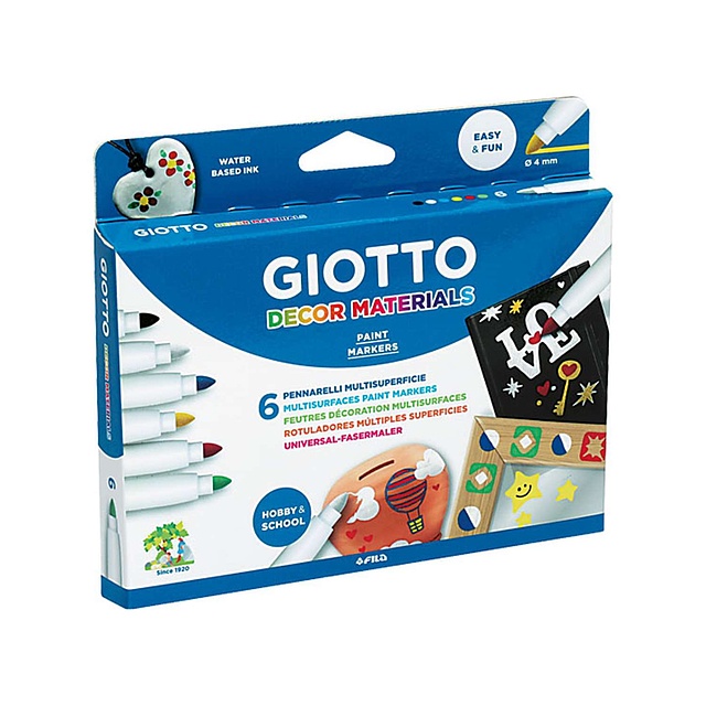 Dekorativni flumasterji GIOTTO Decor materials / 6 delni set