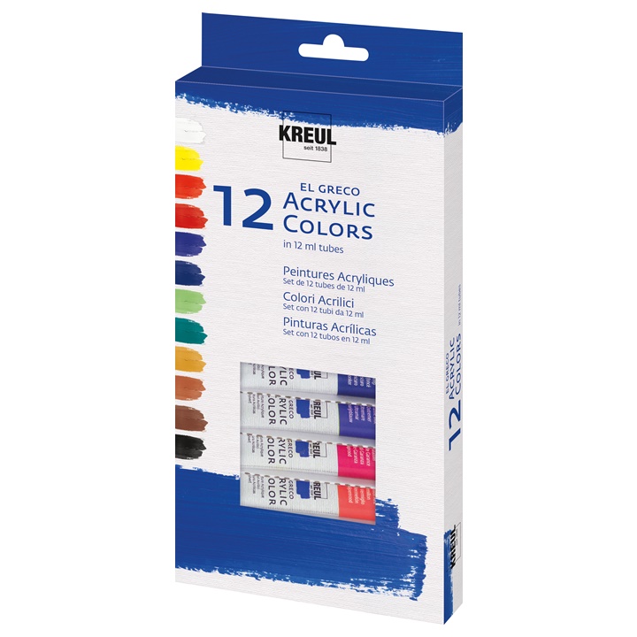 Set akrilnih barv El Greco 12 x 12 ml 