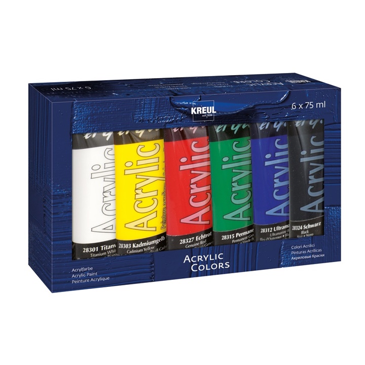 Akrilne barve El Greco - set 6 x 75 ml 