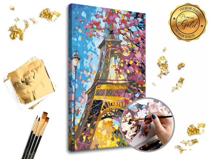 Slikanje po številkah PREMIUM GOLD - Eiffel Tower