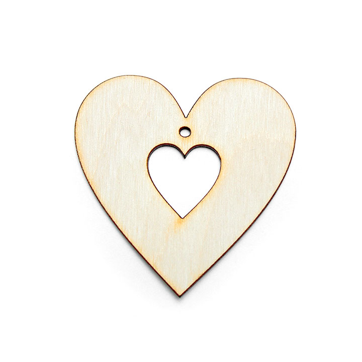 Leseni okraski za decoupage za obešanje - Srce