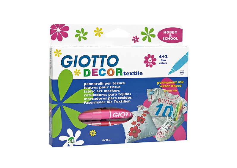 Flomasterji za tekstil GIOTTO DECOR textile/ 6 barv