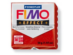 Fimo masa za modeliranje FIMO Effect za termalno obdelavo - 56 g - Svetlikajoča rdeča