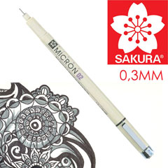 Flomaster za tehnično risanje SAKURA Pigma Micron BLACK  / izberite debelino