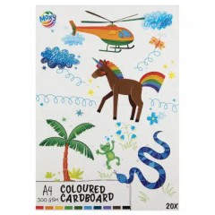 A4 barvni karton - 10 barv, 20 listov, 300 GSM