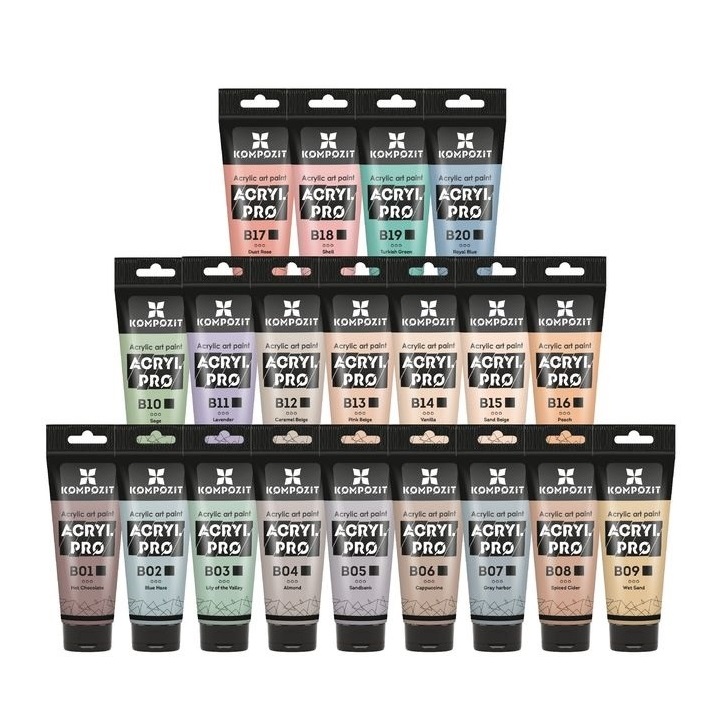 ACRYL PRO Komplet akrilnih barv za kompozitne pastele