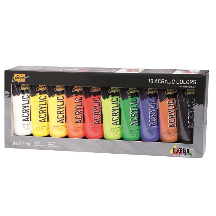 Akrilne barve Solo Goya / set 10 x 100 ml