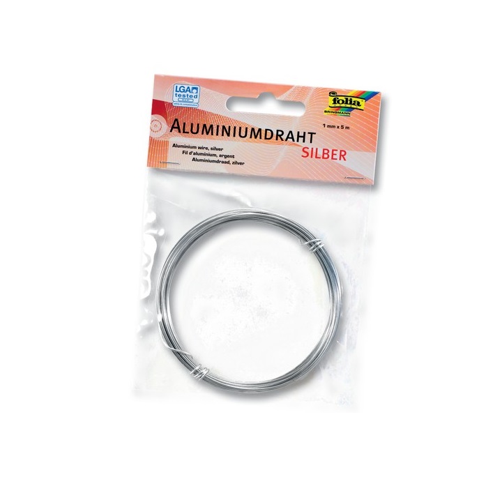 Aluminijasta žica Folia 1 mm x 5 m - srebrna