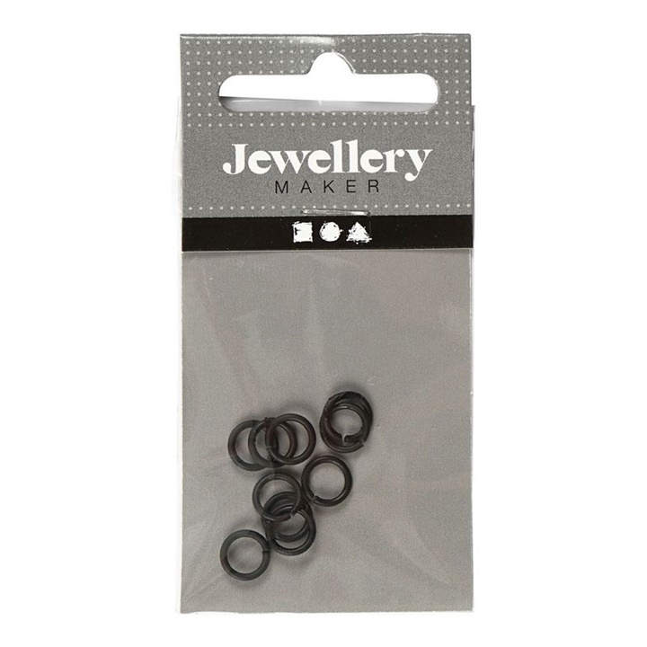 Črni povezovalni obročki 7 mm x 1 mm - 50 kosov