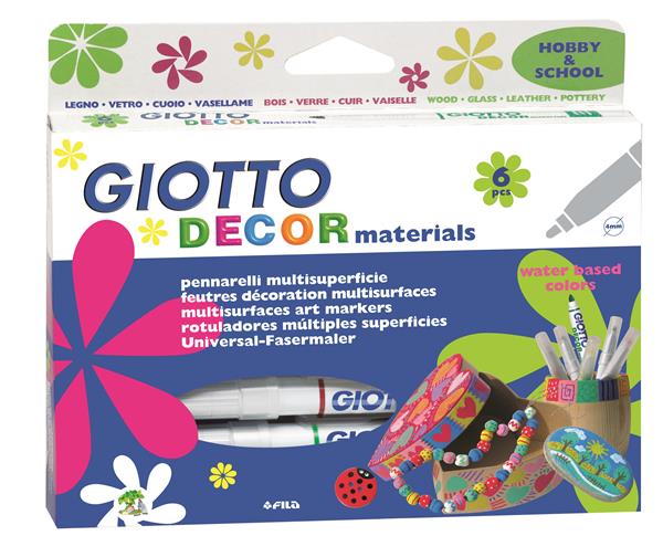 Dekorativni flumasterji GIOTTO Decor materials / 6 delni set