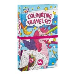 Detská cestovná omaľovacia sada - 1 knjiga in 12 ceruziek (Jednorožec)