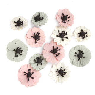 3D papirnati cvetovi Anemone / 12-delni set