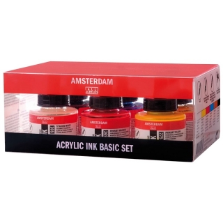 Akrilno črnilo Amsterdam - Basic set / 6 x 30 ml