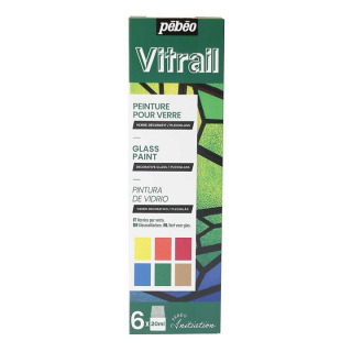 Barve za steklo Pebeo Vitrail / set 6 x 20 ml