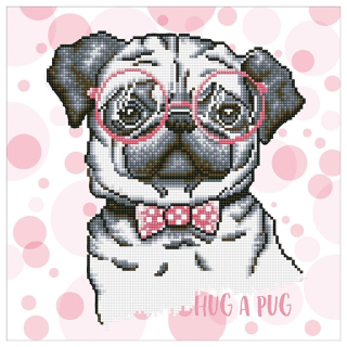 Set s kroglicami Diamond Painting - Pug 35 x 35 cm