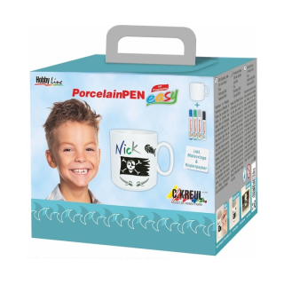 Pisala za porcelan za fantje - KREUL / komplet 4 kosi s skodelico