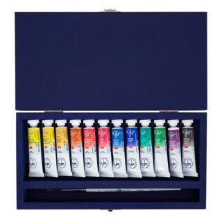 Profesionalne akvarelne barve White Nights v leseni škatli 12 x 10 ml