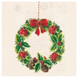 Serviete za decoupage Christmas Wreath - 1 kos