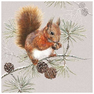 Serviete za decoupage Squirrel in Winter - 1 kos