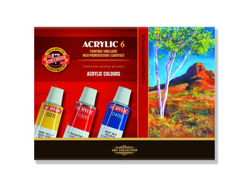 Komplet akrilnih barv KOH-I-NOOR / 6 x 16 ml