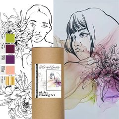 Komplet črnil KAMENSKAYA 'GIRLS AND FLOWERS'