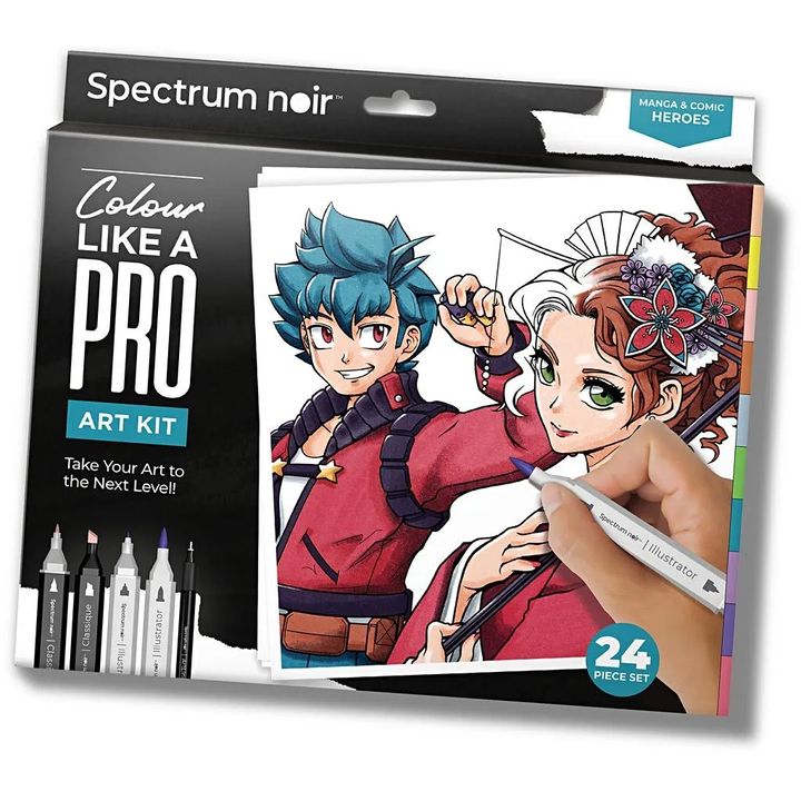 Komplet umetniških ilustracij MANGA A COMIC HEROES