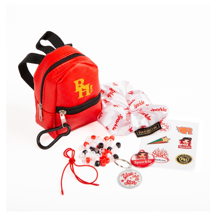Mini nahrbtnik z dodatki RAINBOW HIGH rdeča