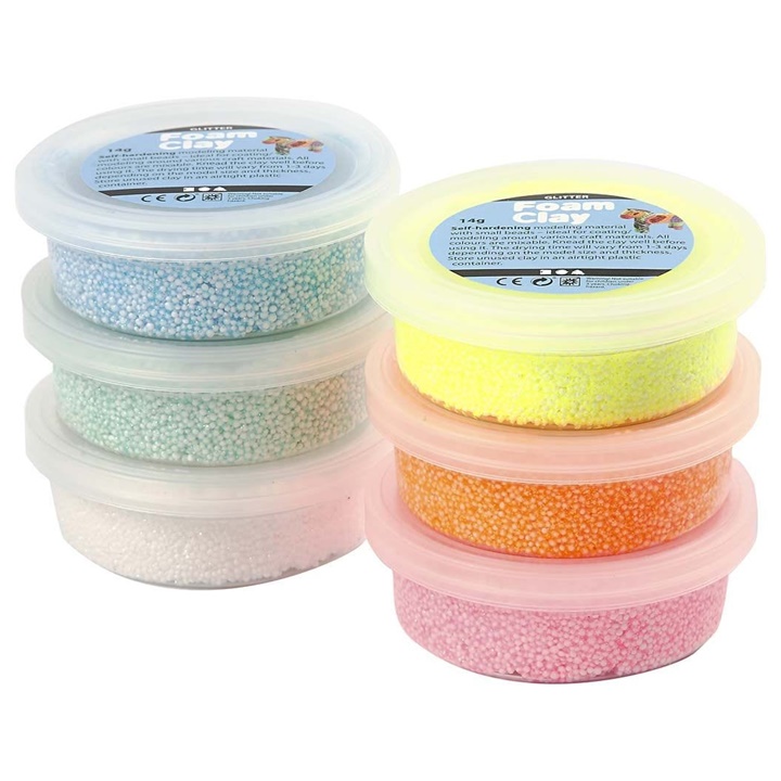 Modelirna masa Foam Clay pastel glitter 6 x 14g