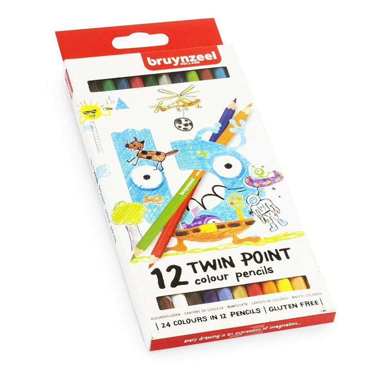 Obojestranski barvni svinčniki za otroke Bruynzeel Holland / 12 kosov - 24 odtenkov
