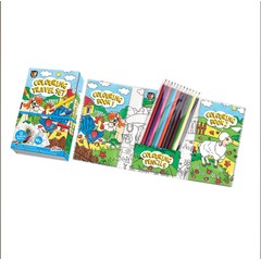 Otroški potovalni set za barvanje z 2 knjigama in 12 svinčniki 