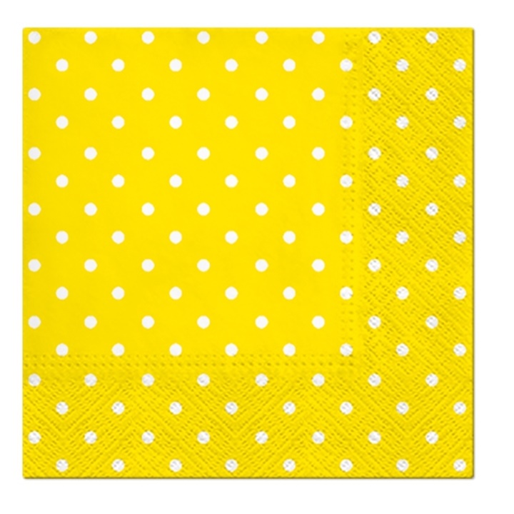 Serviete za decoupage cocktail Yellow Dots - 1 kos