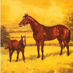 Serviete za decoupage Mare with a Colt Painting - 1 kos