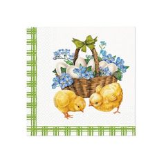Serviete za dekupažo - Chicks with basket  - 1 kos