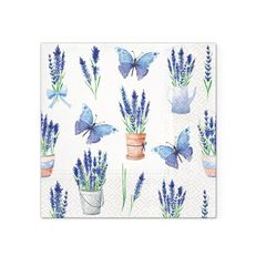 Serviete za dekupažo - Lavender Butterflies  - 1 kos