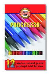 Komplet pastelnih svinčnikov v lakiranem ovoju PROGRESSO / 12-delni