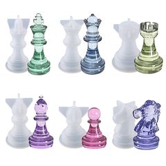Silikonski kalup za vlivanje - šahovske figure - 6-delni komplet