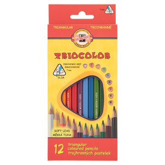 Trikotne pastelne barvice v lakiranem ovoju KOH-I-NOOR / 12 kom