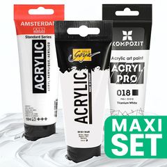 Ugoden komplet 3 akrilnih belih barv