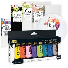 Velik komplet mini platen in komplet akrilnih barv Solo Goya