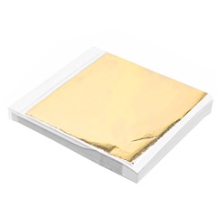 Zlati kovinski zlati lističi za pozlačevanje 14 x 13 cm 100 listov